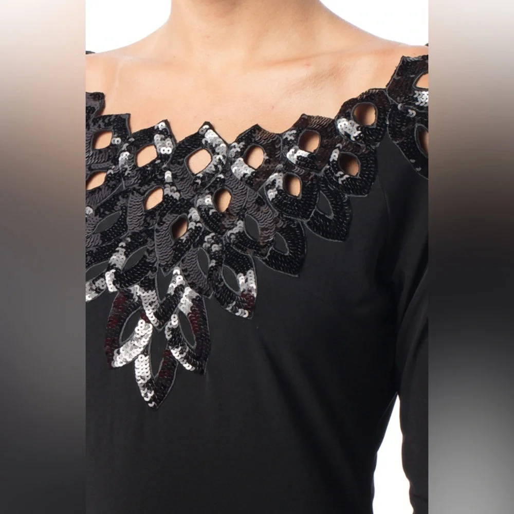 Joseph Ribkoff Dress Sequin Appliqué Style 161995 - Picture 5 of 15